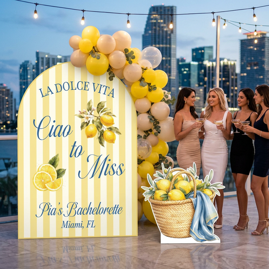 Ciao to Miss Italian Lemon Bachelorette Backdrop Set - display 1