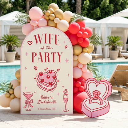 Wife of the Party Bachelorette Backdrop Set - display 2