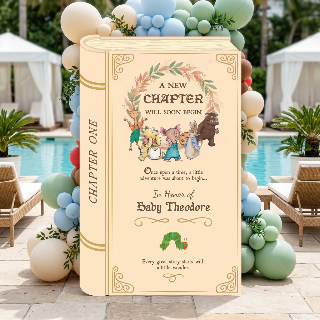 A New Chapter Begins Storybook Backdrop (Chapter One Ivory)