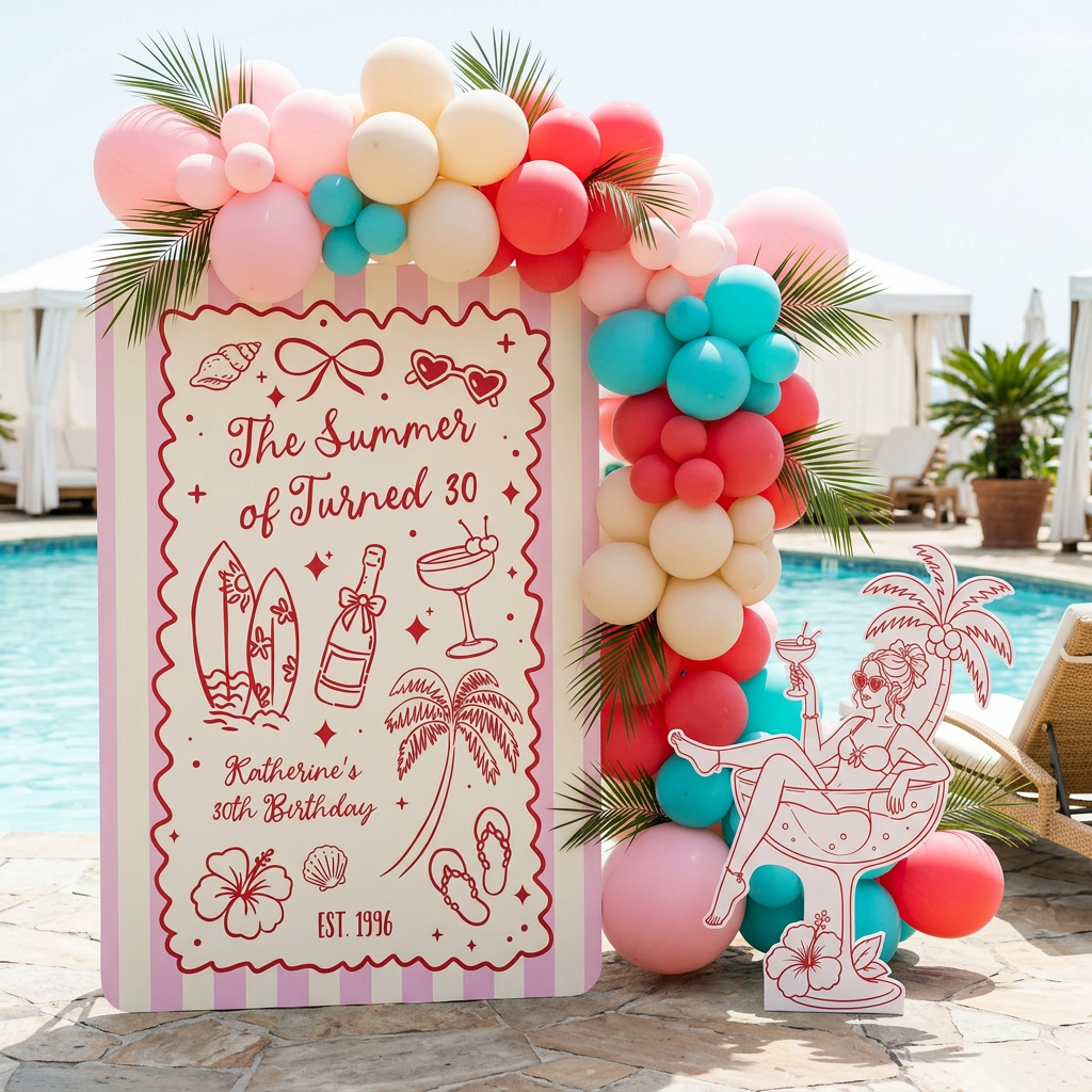 The Summer I Turned 30 Birthday Backdrop Set - display 2