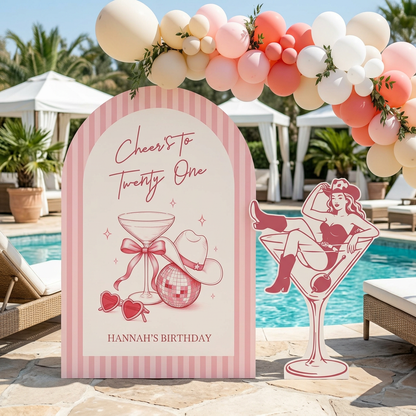 Cheers to Twenty One Cowgirl Birthday Prop Set - display 2