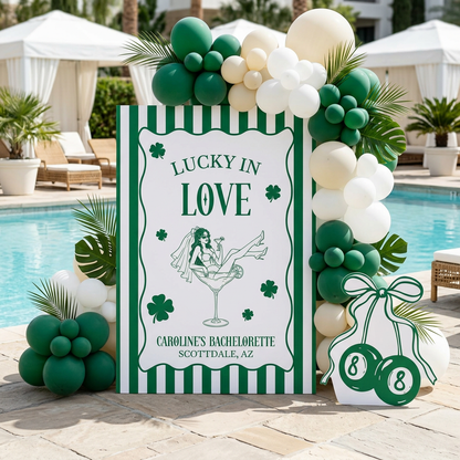 Lucky in Love Bachelorette Party Backdrop Set - display 2