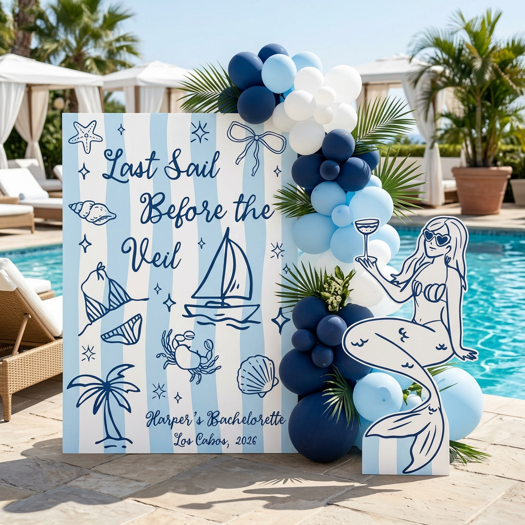 Last Sail Before the Veil Bachelorette Backdrop Set - display 2