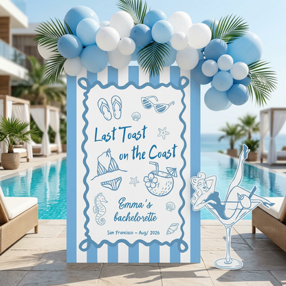 Last Toast on the Coast Bachelorette Backdrop Set - display 2