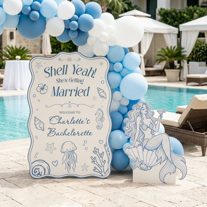 Shell Yeah Mermaid Bachelorette Party Sign Set - display 2