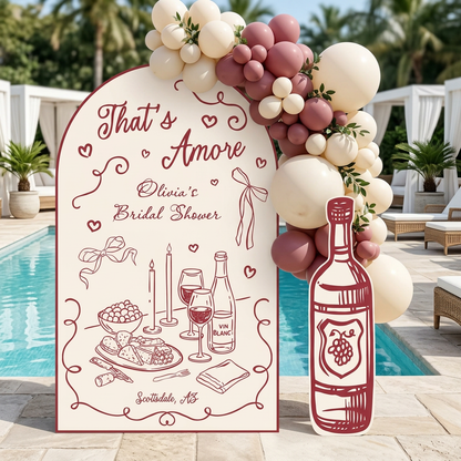 That's Amore Italian Wine Bridal Shower Backdrop Set - display 2