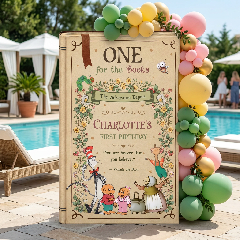 One for the Books Storybook Backdrop (Botanical Garden)