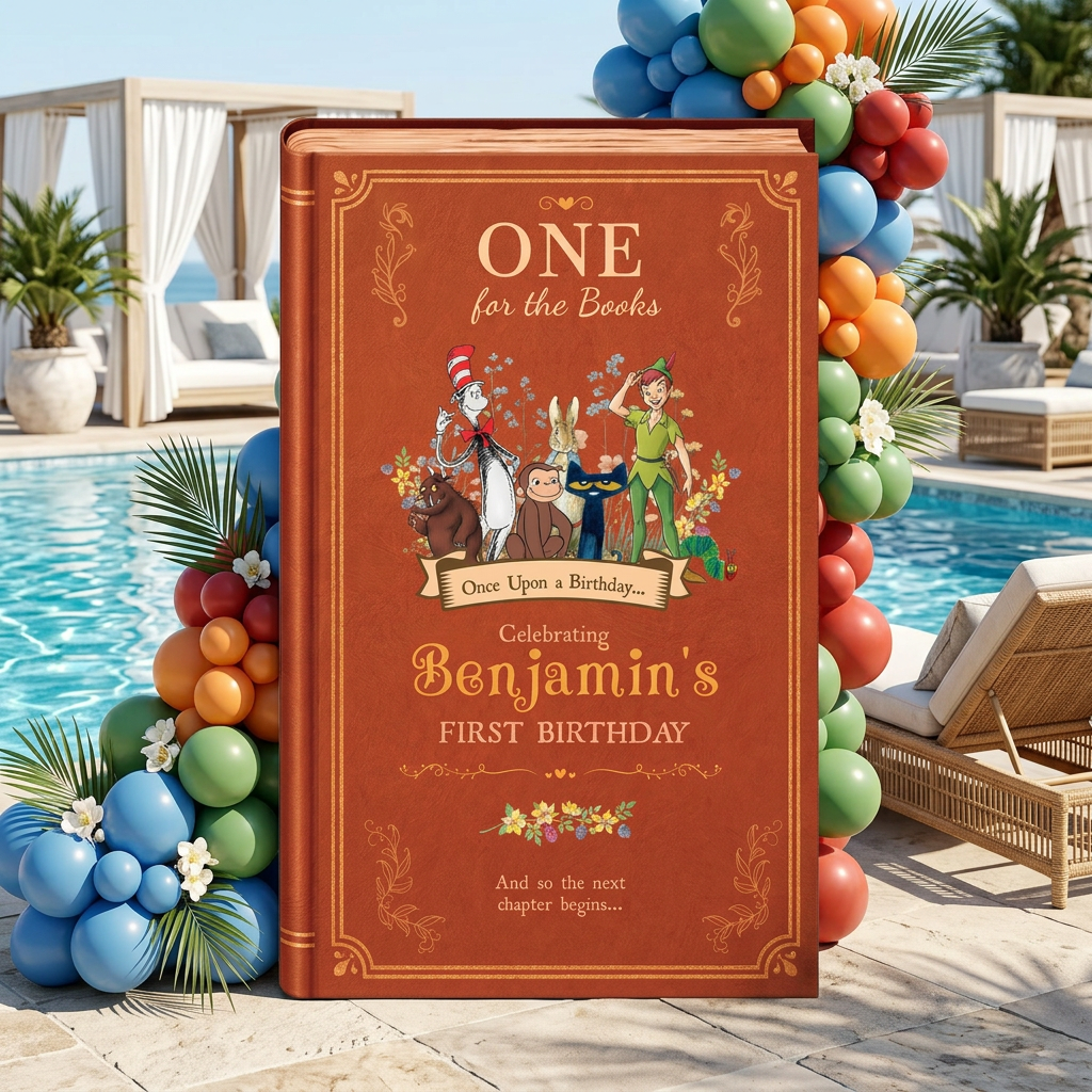 One for the Books Storybook Backdrop (Crimson Tale)