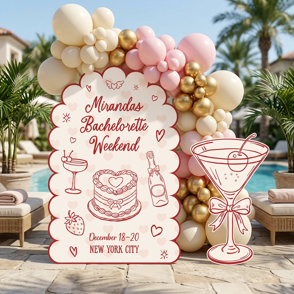 Coquette Bachelorette Weekend Party Backdrop Set - display 2