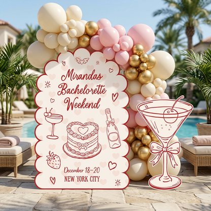Coquette Bachelorette Weekend Party Backdrop Set - display 2