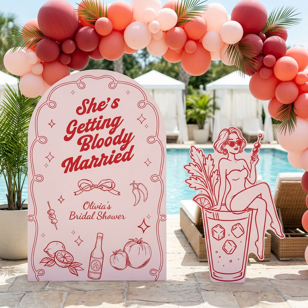Bloody Married Bridal Shower Backdrop Set - display 2