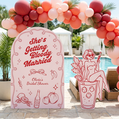 Bloody Married Bridal Shower Backdrop Set - display 2