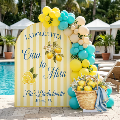 Ciao to Miss Italian Lemon Bachelorette Backdrop Set - display 2