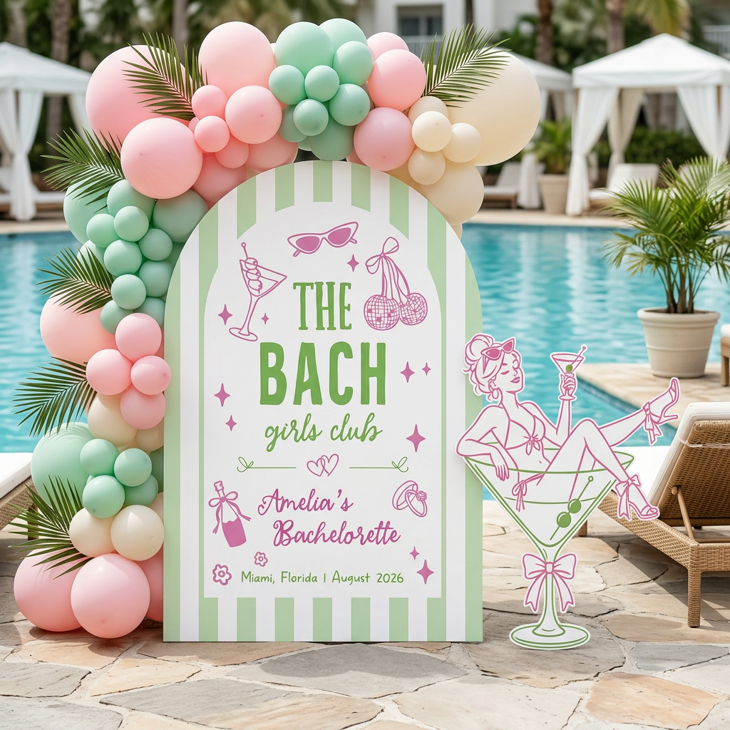 Bach Girls Club Bachelorette Party Backdrop Set - display 2