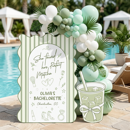 She Found Her Perfect Matcha Bachelorette Backdrop Set - display 2