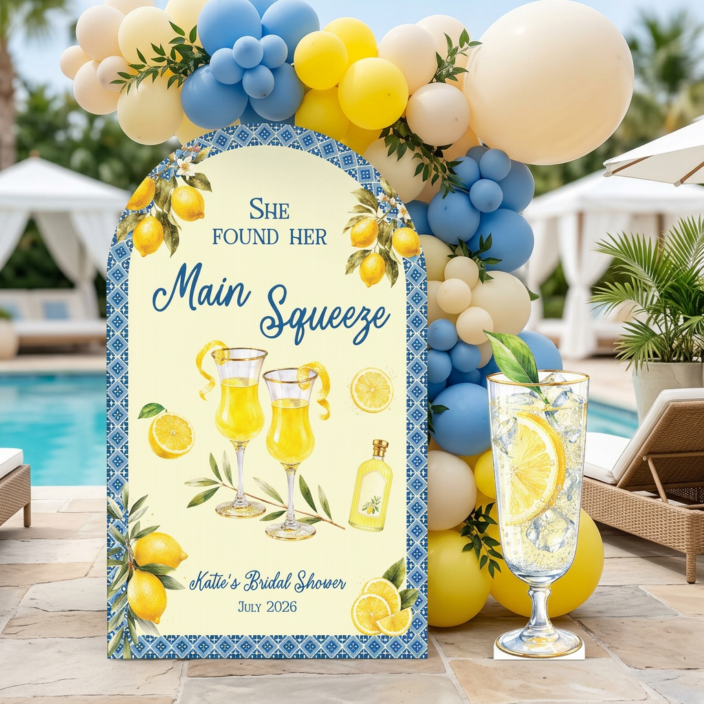 Main Squeeze Lemon Bridal Shower Backdrop Set - display 2