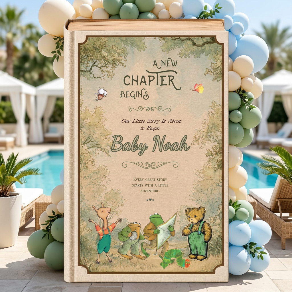 A New Chapter Begins Storybook Backdrop (Woodland Sage)