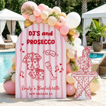 DJs and Prosecco Bachelorette Party Backdrop Set - display 2