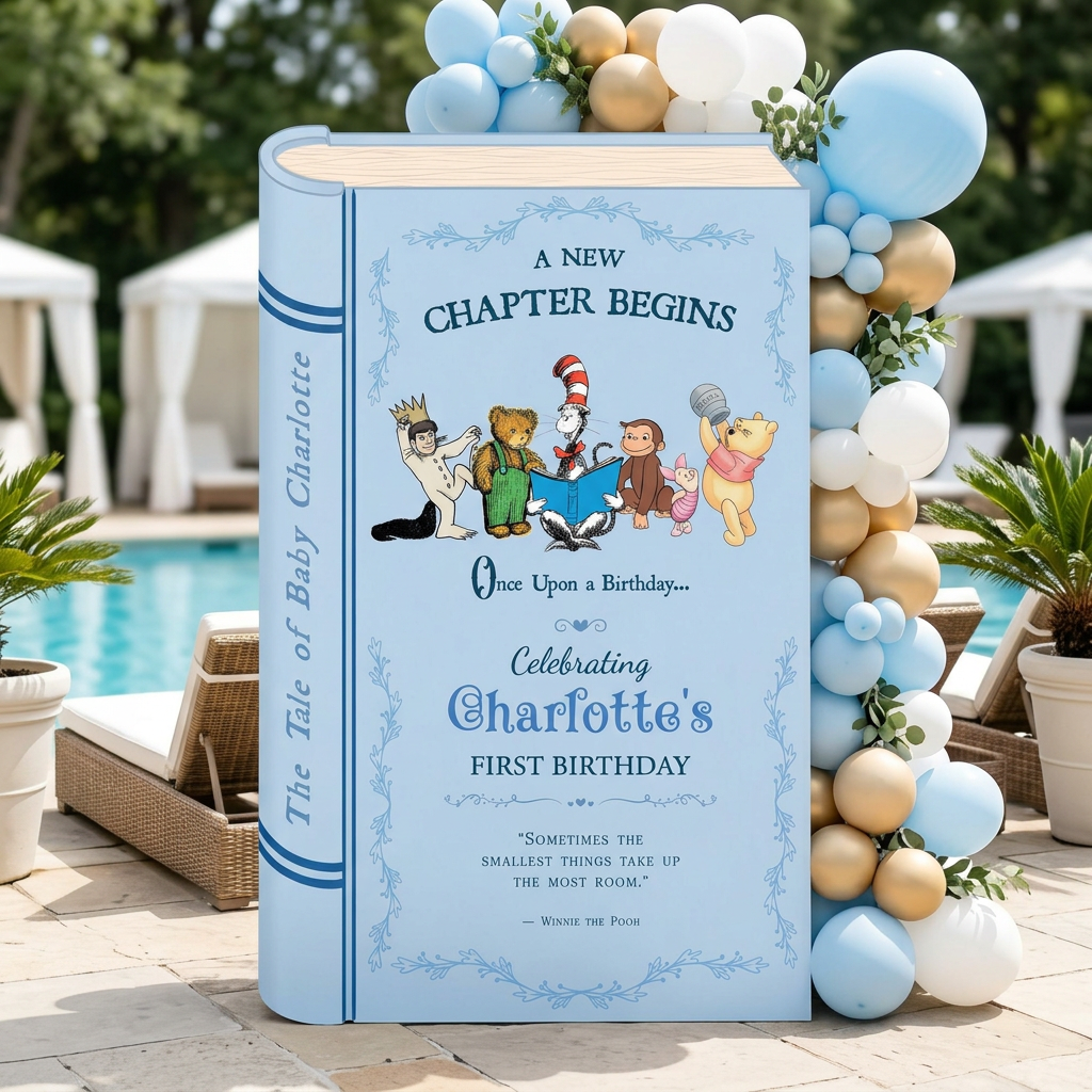 One for the Books Storybook Backdrop (Powder Blue Tale)