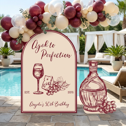 Aged to Perfection Wine Theme Birthday Party Set - display 2