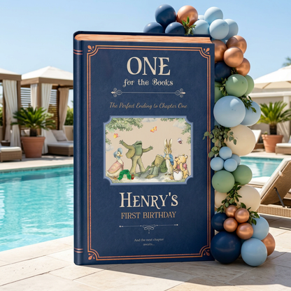 One for the Books Storybook Backdrop (Midnight Framed)
