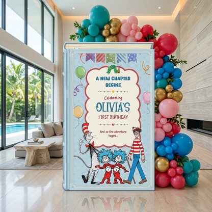 One for the Books Storybook Backdrop (Polka Dot Party)