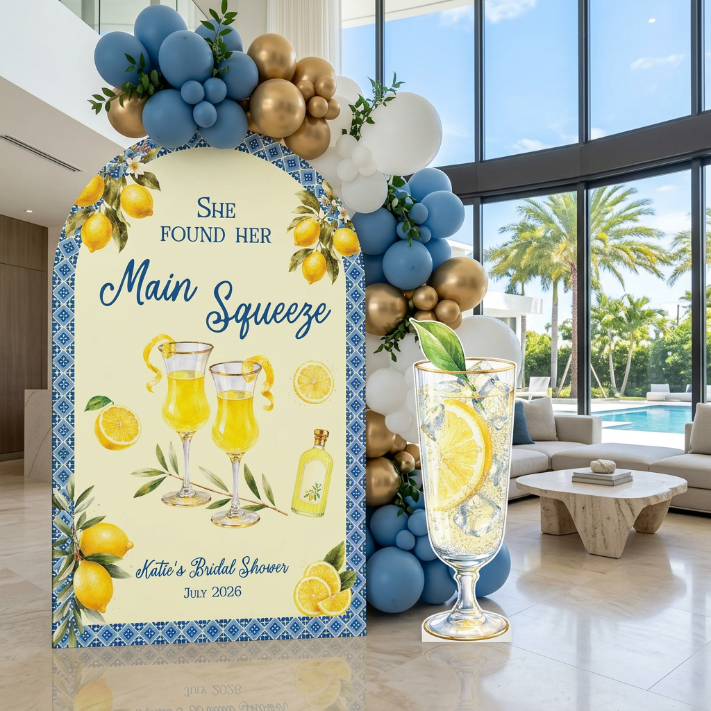 Main Squeeze Lemon Bridal Shower Backdrop Set - display 3