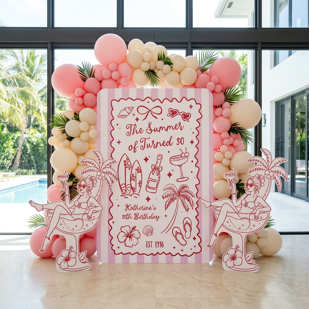 The Summer I Turned 30 Birthday Backdrop Set - display 3
