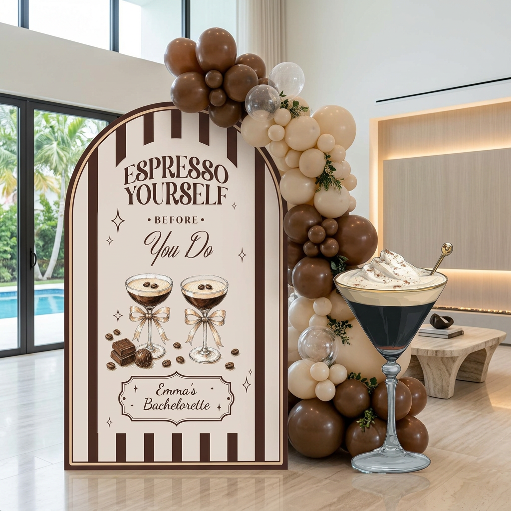 Espresso Yourself Bachelorette Party Backdrop Set - display 3