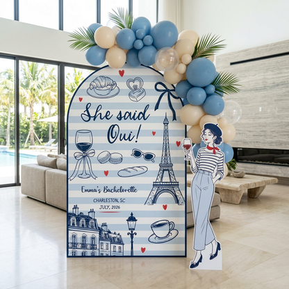She Said Oui Paris Bachelorette Party Backdrop Set - display 3