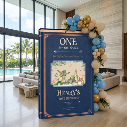 One for the Books Storybook Backdrop (Midnight Framed)