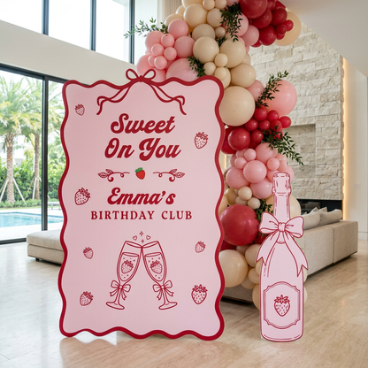 Sweet On You Strawberry Birthday Club Backdrop Set - display 3