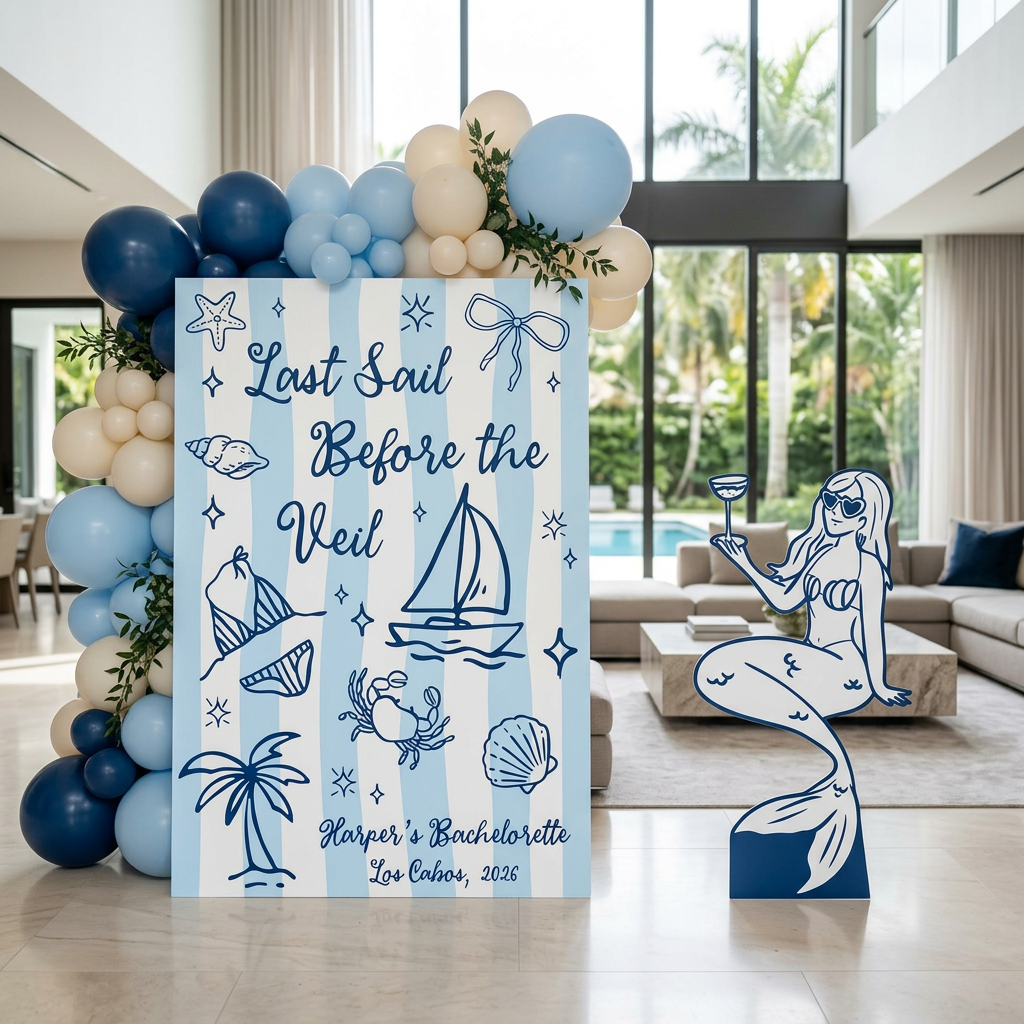 Last Sail Before the Veil Bachelorette Backdrop Set - display 3