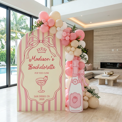 Pop Fizz Clink Bachelorette Party Backdrop Set - display 3