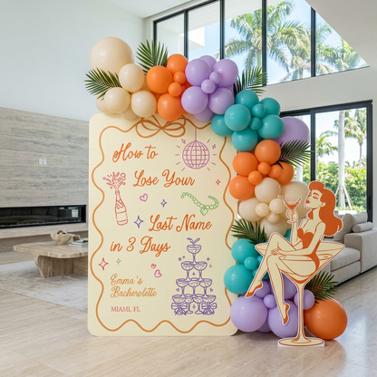 Lose Your Last Name Bachelorette Backdrop Set - display 3