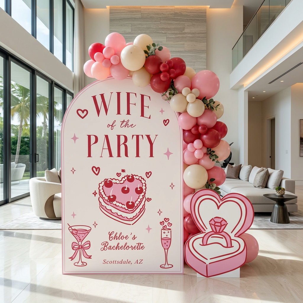 Wife of the Party Bachelorette Backdrop Set - display 3