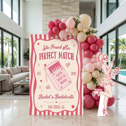Perfect Match Bachelorette Party Backdrop Set - display 3