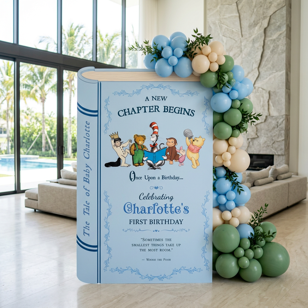 One for the Books Storybook Backdrop (Powder Blue Tale)