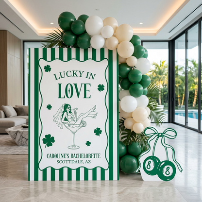 Lucky in Love Bachelorette Party Backdrop Set - display 3