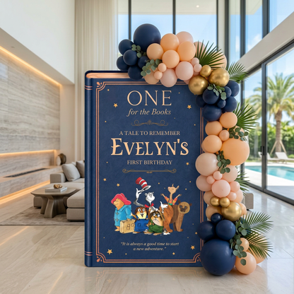 One for the Books Storybook Backdrop (Navy Storyteller)