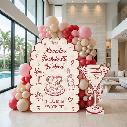 Coquette Bachelorette Weekend Party Backdrop Set - display 3