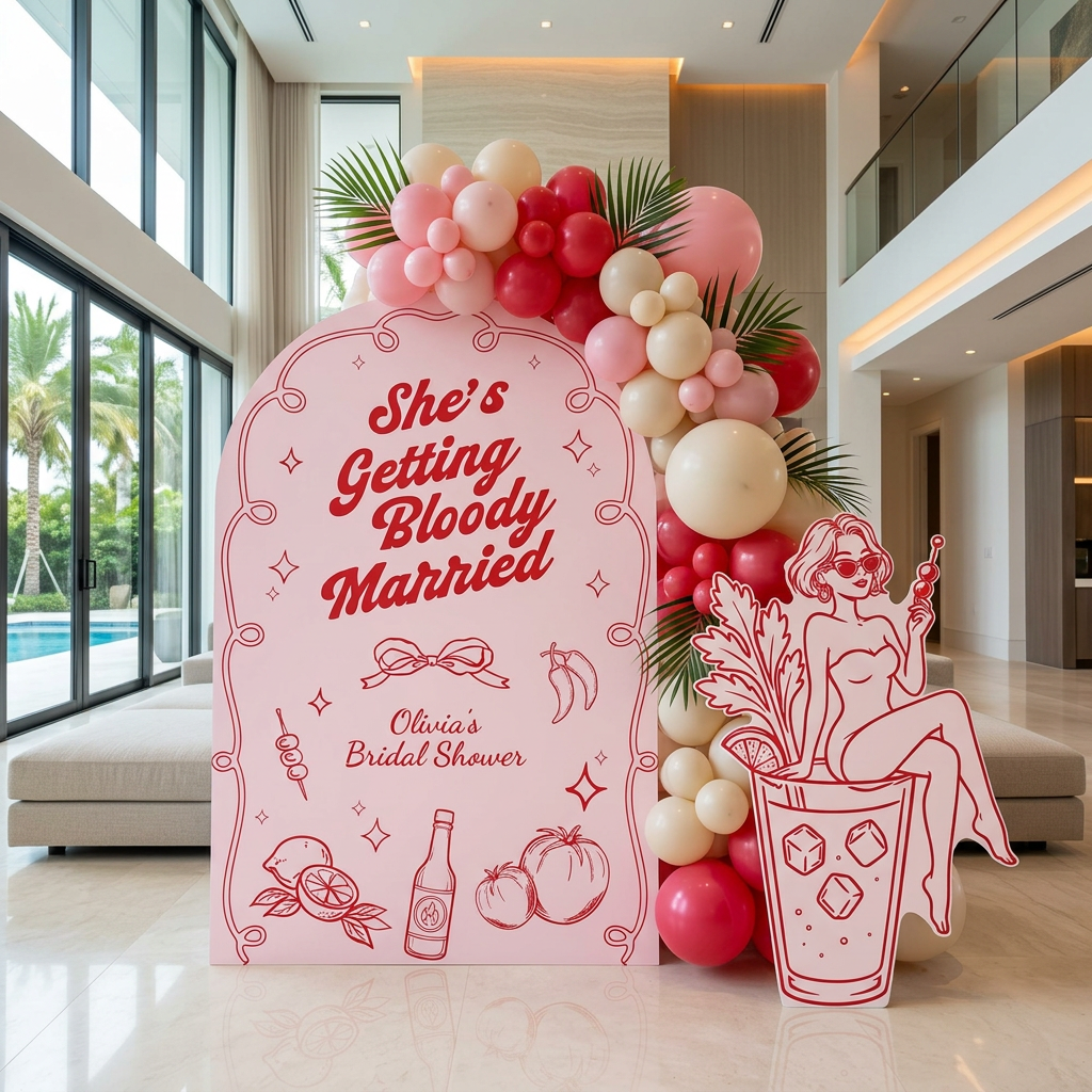 Bloody Married Bridal Shower Backdrop Set - display 3