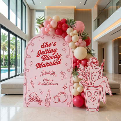 Bloody Married Bridal Shower Backdrop Set - display 3