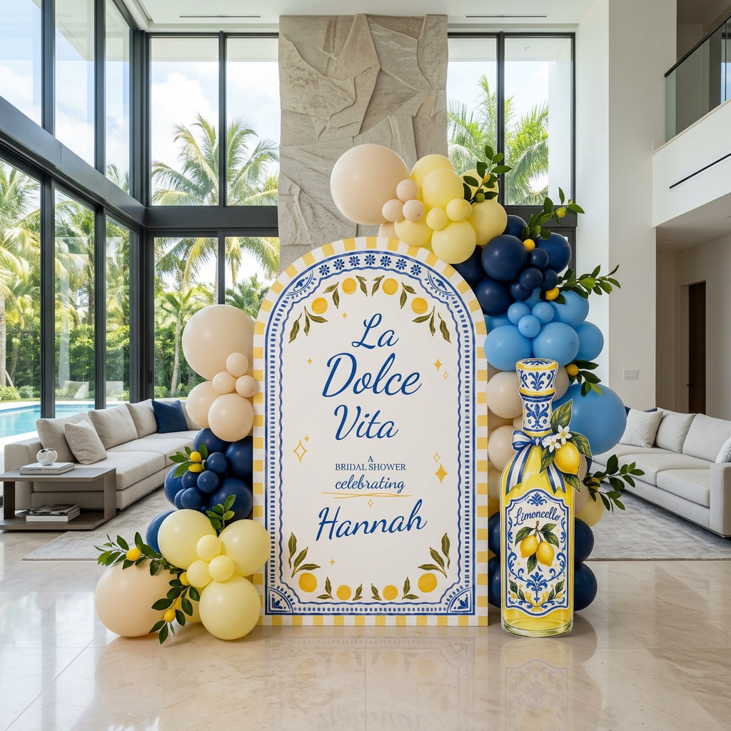 La Dolce Vita Italian Lemon Bridal Shower Backdrop Set - display 3