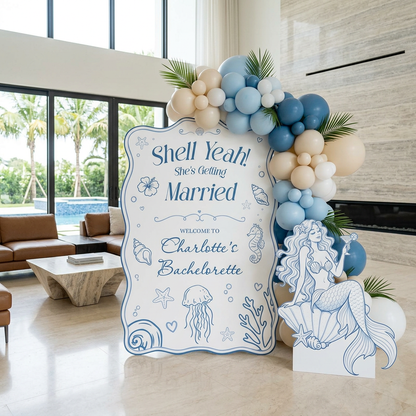 Shell Yeah Mermaid Bachelorette Party Sign Set - display 3