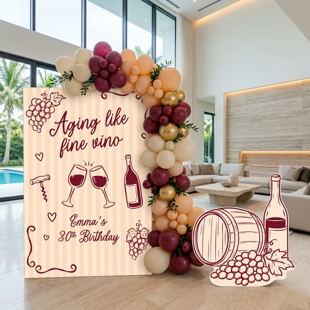 Aging Like Fine Vino Birthday Party Backdrop Set - display 3