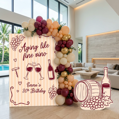 Aging Like Fine Vino Birthday Party Backdrop Set - display 3