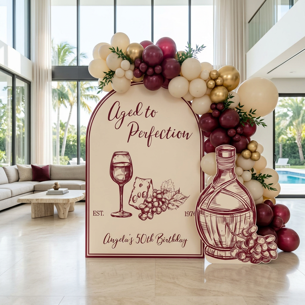 Aged to Perfection Wine Theme Birthday Party Set - display 3