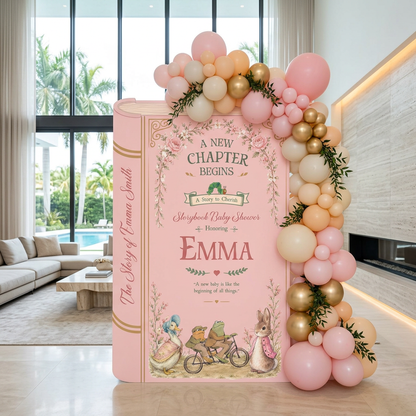 A New Chapter Begins Storybook Backdrop (Sage & Rose)