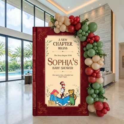 A New Chapter Begins Storybook Backdrop (Burgundy Chapter)